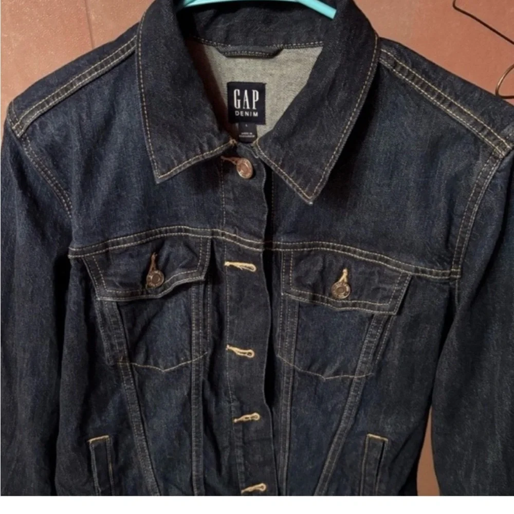 Gap Y2K Sequin satellite Out of world L jacket art wine festival  1 Of Gap Denim